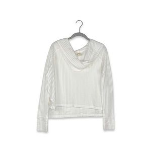 Free People - We The Free White Cowl Neck Long Sleeve Thermal Top